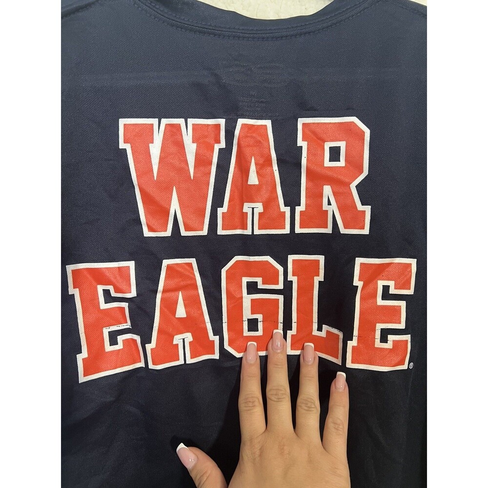 E5 Auburn University EAGLE T-shirt Blue Men's M Short Sleeves NWT Defect READ - Picture 5 of 7